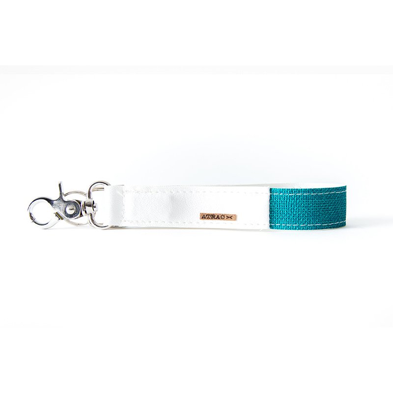 Mag Strap Wristlet - White+Teal